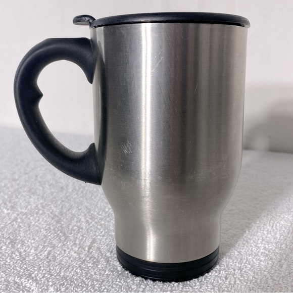 Eddie Bauer Silver Tone Metal Insulated Travel Mug With Handle - Picture 12 of 13